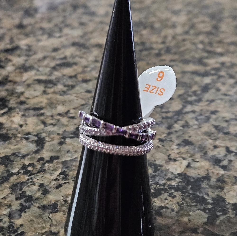 Bomb Party RG87129 "It's A Yes For Me, Diva" Amethyst Cubic Zirconia Sz 6